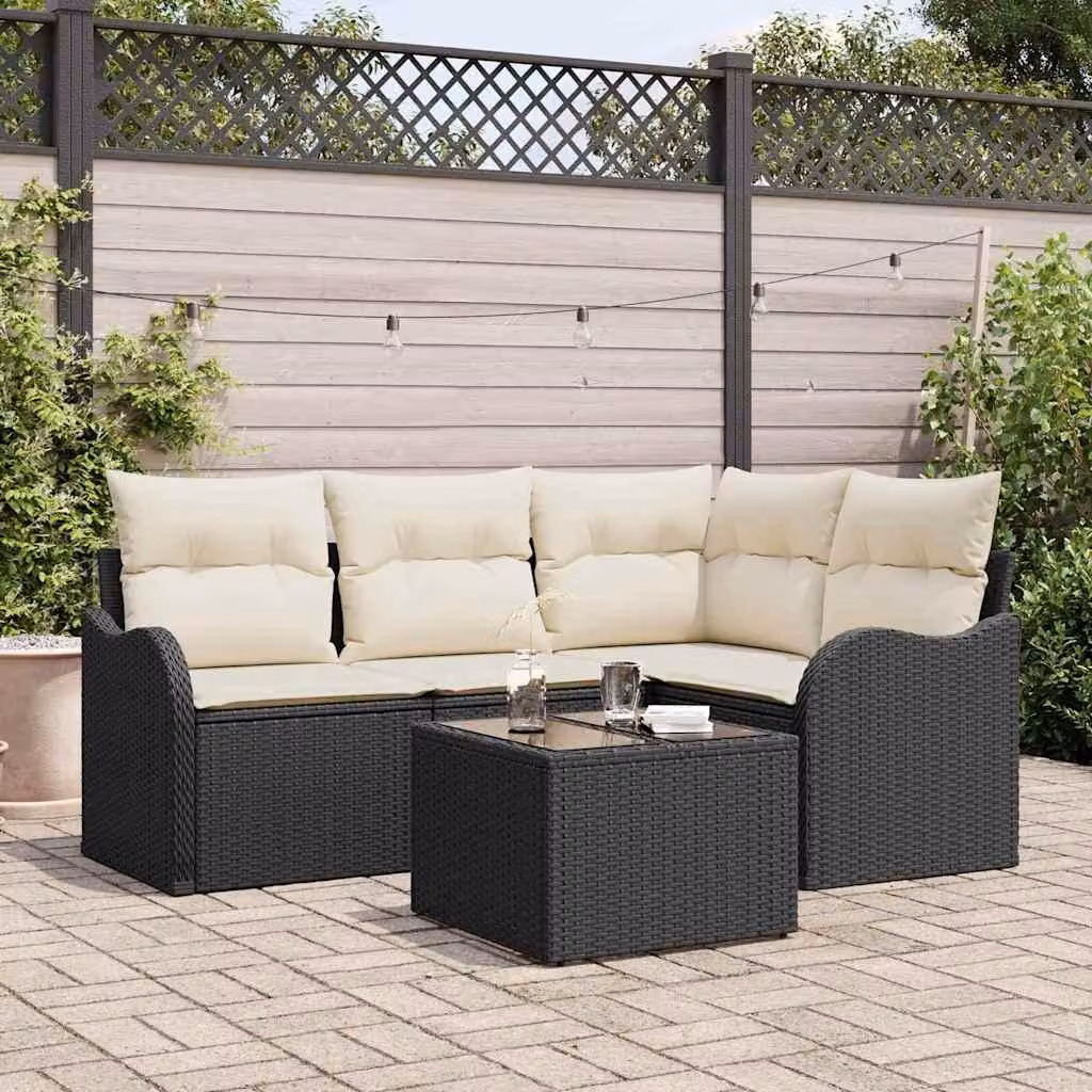 Maison Exclusive - Set Divano da Giardino 5 pcs Marrone polyrattan