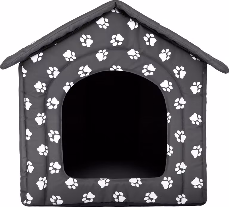Cuscino per cani Cuccia per cani Letto per animali domestici Letto per gatti - Standard - 38 x 38 x 32 cm [Taglia: R1] - Grigio con zampe
