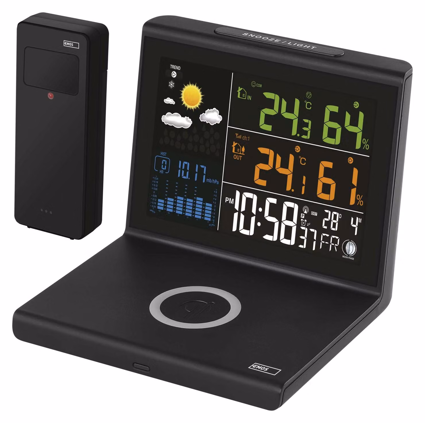 Stazione meteo wireless EMOS Home con ricarica wireless E8010
