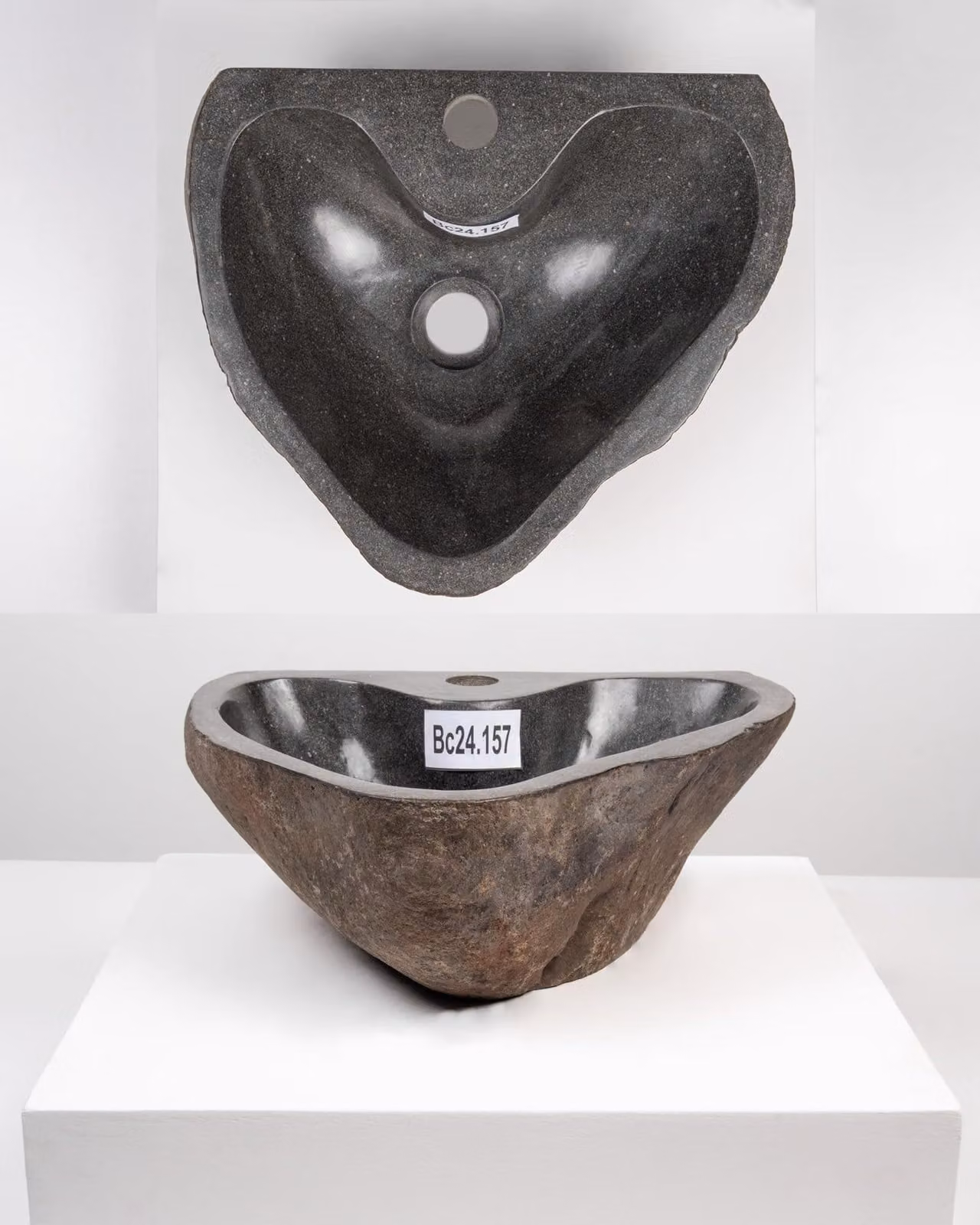 Lavabo in granito naturale - 40 cm con foro per il rubinetto