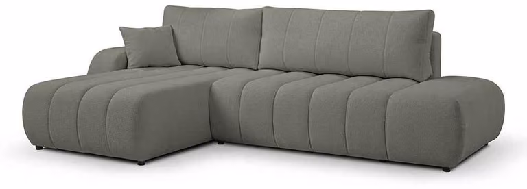 Divano angolare con funzione letto, modello Baloa, lato sinistro, colore grigio perla
