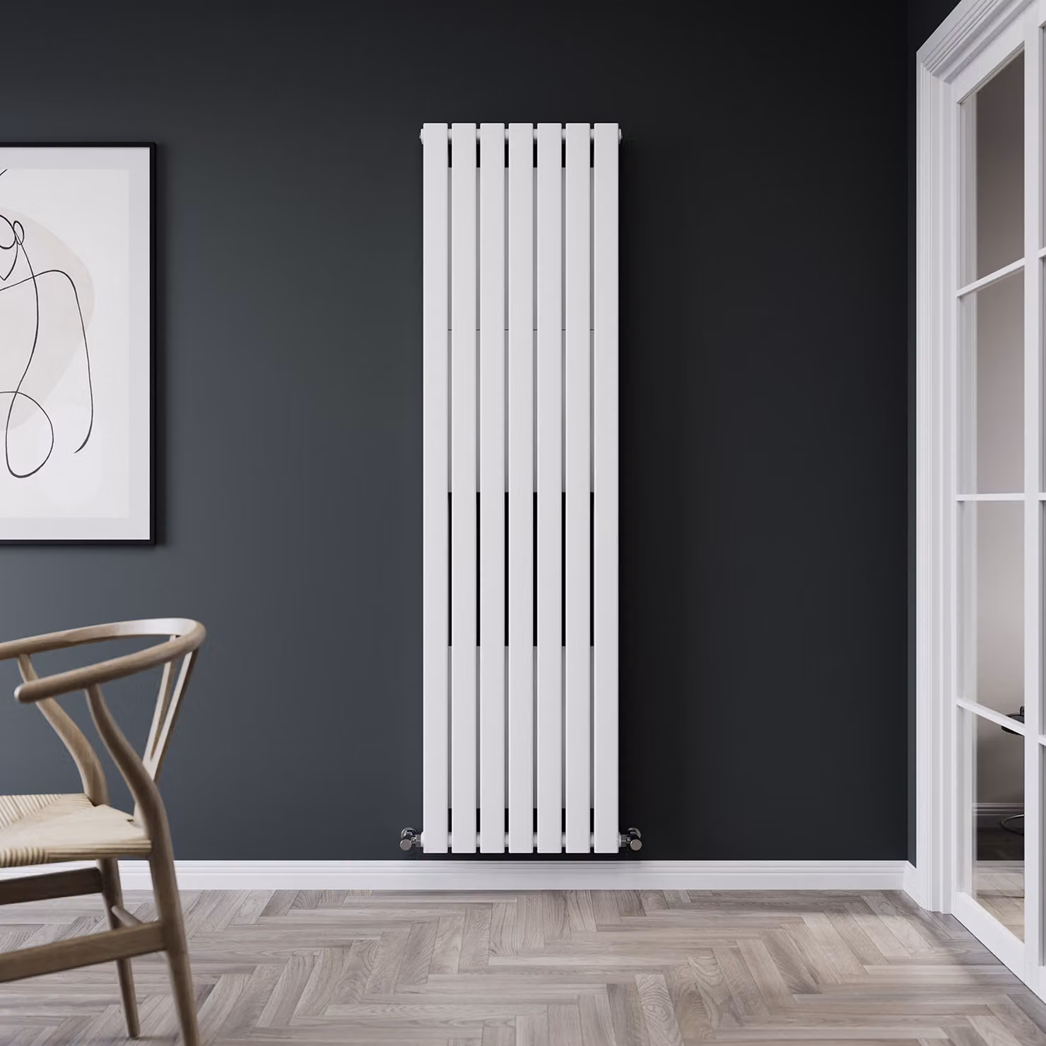 Radiatore Convettore di Design  - Verticale  Tipo 21 - 1780mm x 490mm - Bianco - Alpha by Hudson Reed