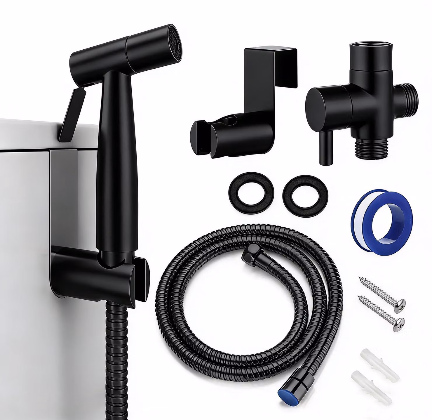 Set completo per doccia bidet in acciaio inossidabile, robusto, con supporto e flessibile