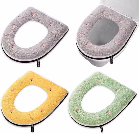 Sedile WC dal design ovale, universale, adatto a tutte le stagioni, con coperchio integrato, maggiore protezione