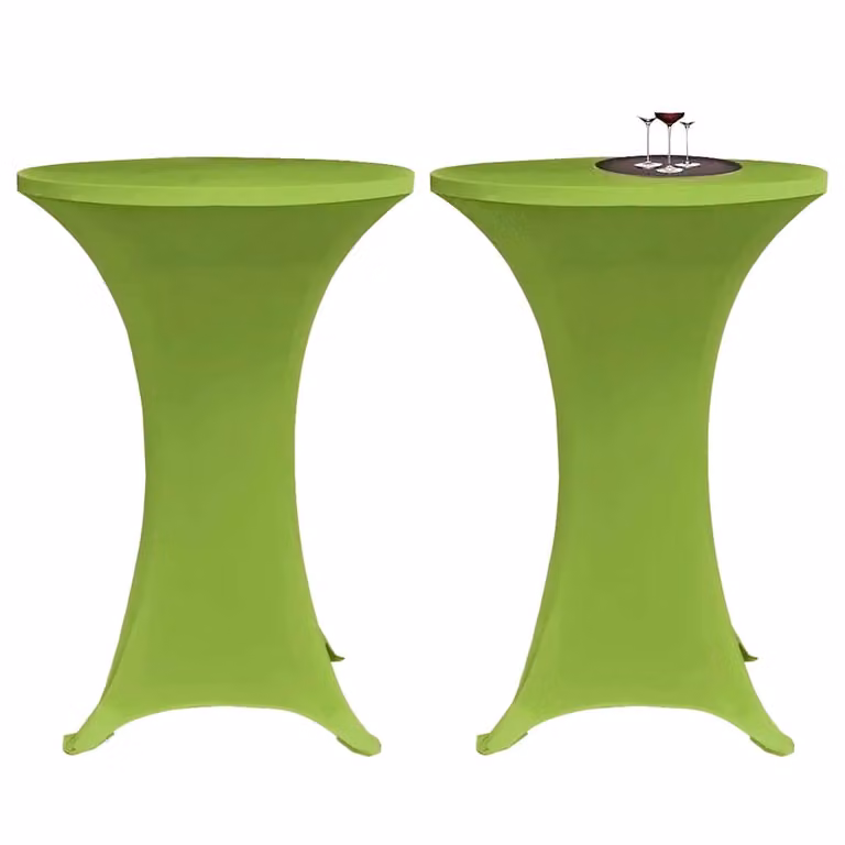 Set di 2 copritavoli elastici vidaXL in verde, diametro 60 cm
