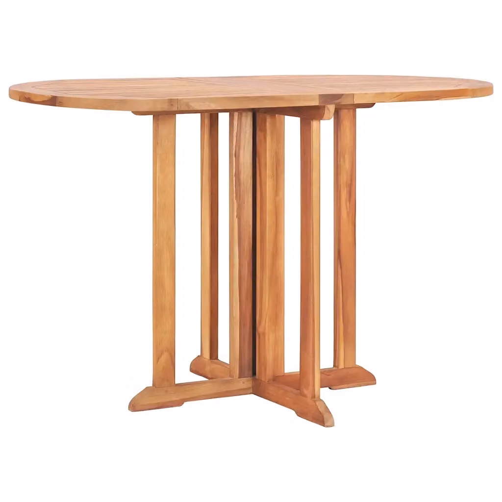 vidaXL Tavolo Pieghevole a Farfalla in Massello di Teak Marrone L: 120 cm, P: 70 cm, H: 75 cm – 2