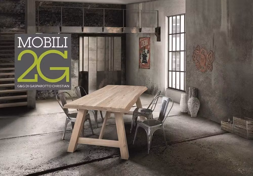 Tavolo da pranzo rettangolare in legno massello con nodo aperto Mobili 2G L: 180 cm, P: 90 cm, H: 70 cm – 3