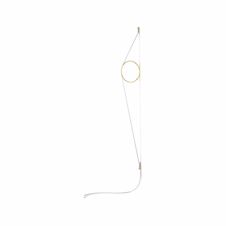 Flos - Wirering White - Lampada da parete o soffitto - Cavo Bianco/Anello Oro