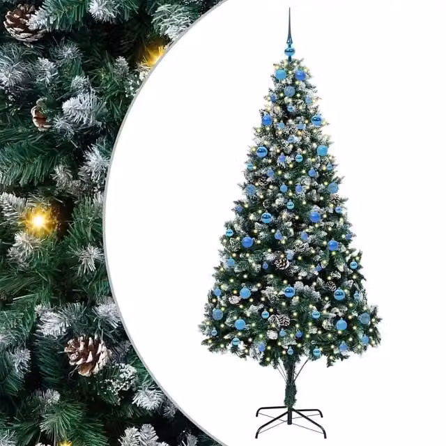 Albero di Natale | Decorazioni natalizie artificiale con 300 LED Verde 210 cm