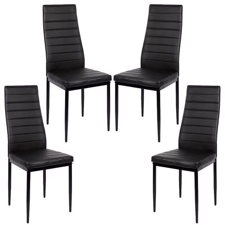 Sedia da pranzo - Sedia per la sala da pranzo - Sedia da cucina - Sedia - Sedia a forma di conca - Rivestita in ecopelle - Struttura in metallo robusta