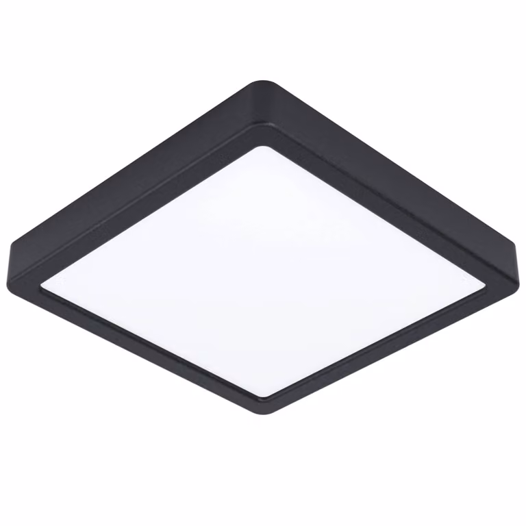 Plafoniera LED - nero - acciaio - plastica - 21 x 21 cm