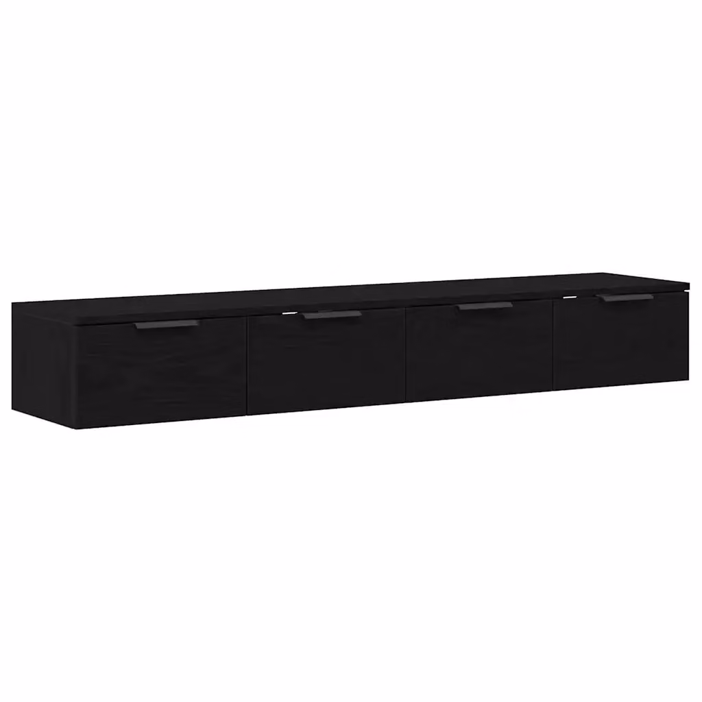 Set di 2 armadietti a muro vidaXL in MDF nero, L 68 cm x P 30 cm x H 20 cm – 2