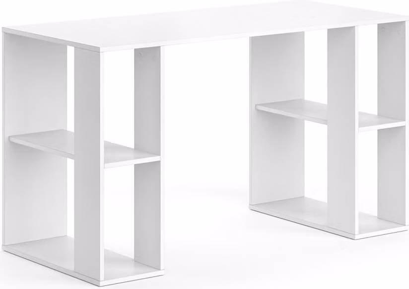 Scrivania con ripiani Vicco Arian Bianco 130 x 60 cm, Model 34426
