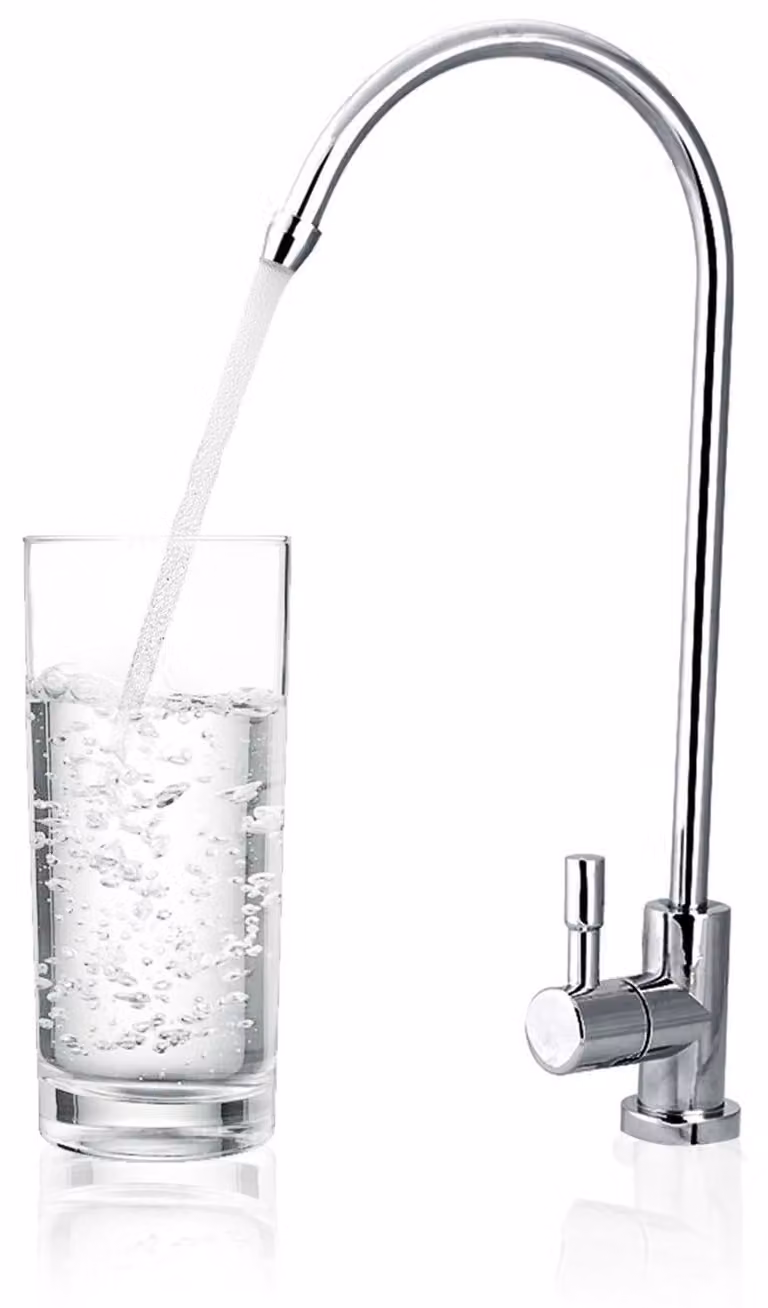 Rubinetto da cucina, raccordo da 1/4 di pollice, acciaio inossidabile cromato, filtro per acqua potabile a osmosi inversa, girevole a 360°