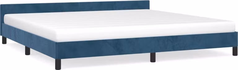 Giroletto senza Materasso Blu Scuro 200x200 cm in Velluto
