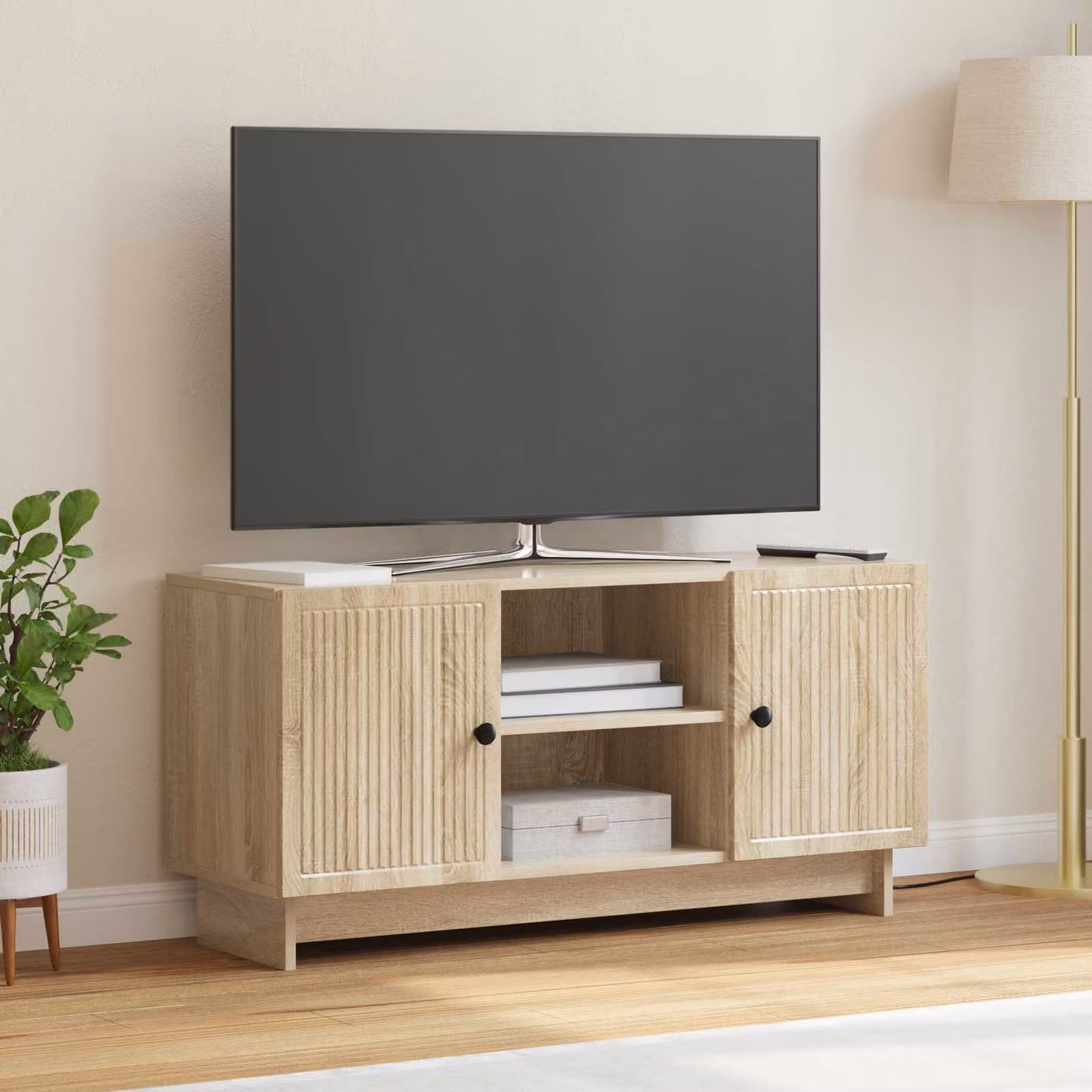 Mobile TV vidaXL in stile vintage, colore marrone, L/P/H: 102 x 34,5 x 50 cm
