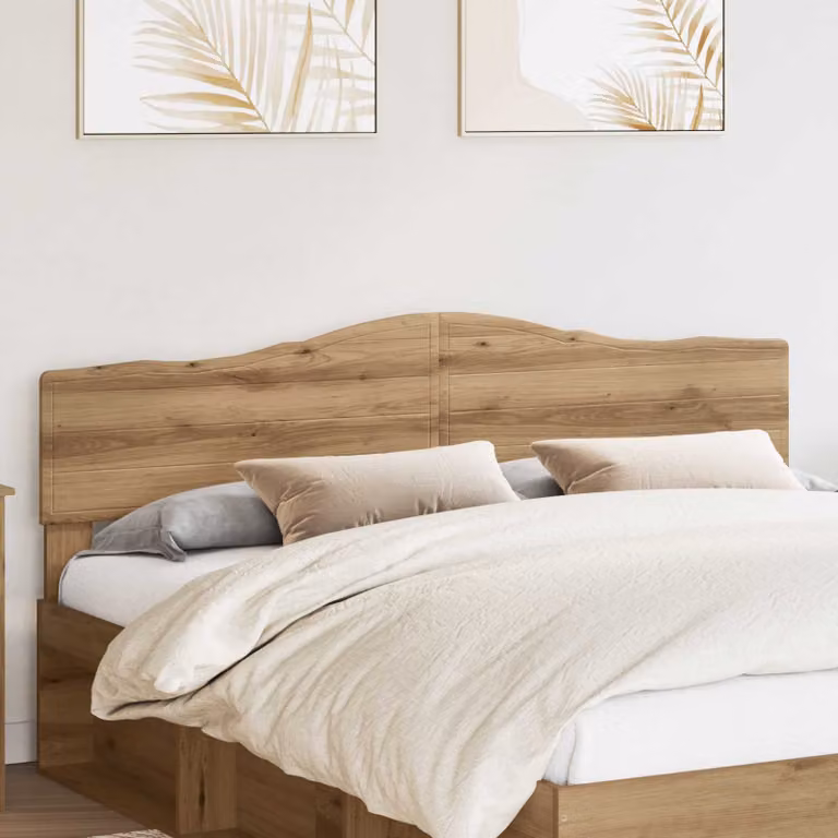 Testiera per letto vidaXL in legno ingegnerizzato rovere color marrone con design minimalista