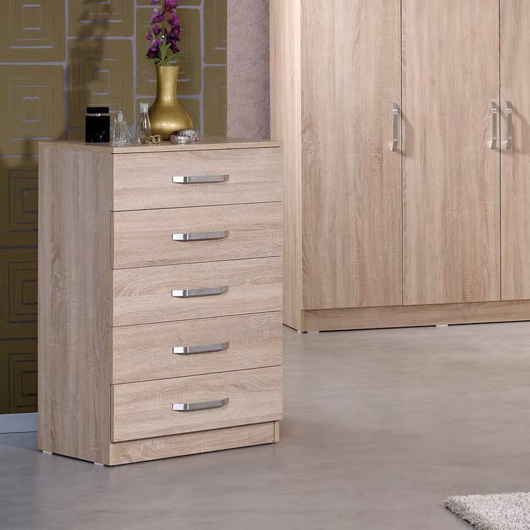 Skye Decor, Milas, cassettiera, rovere, 100% pannelli truciolari rivestiti in melamina, 65 x 44 x 100 cm