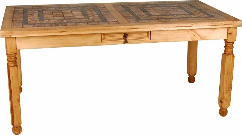 MiaMöbel tavolo da pranzo Messico 170x90 cm stile country legno massiccio pino miele
