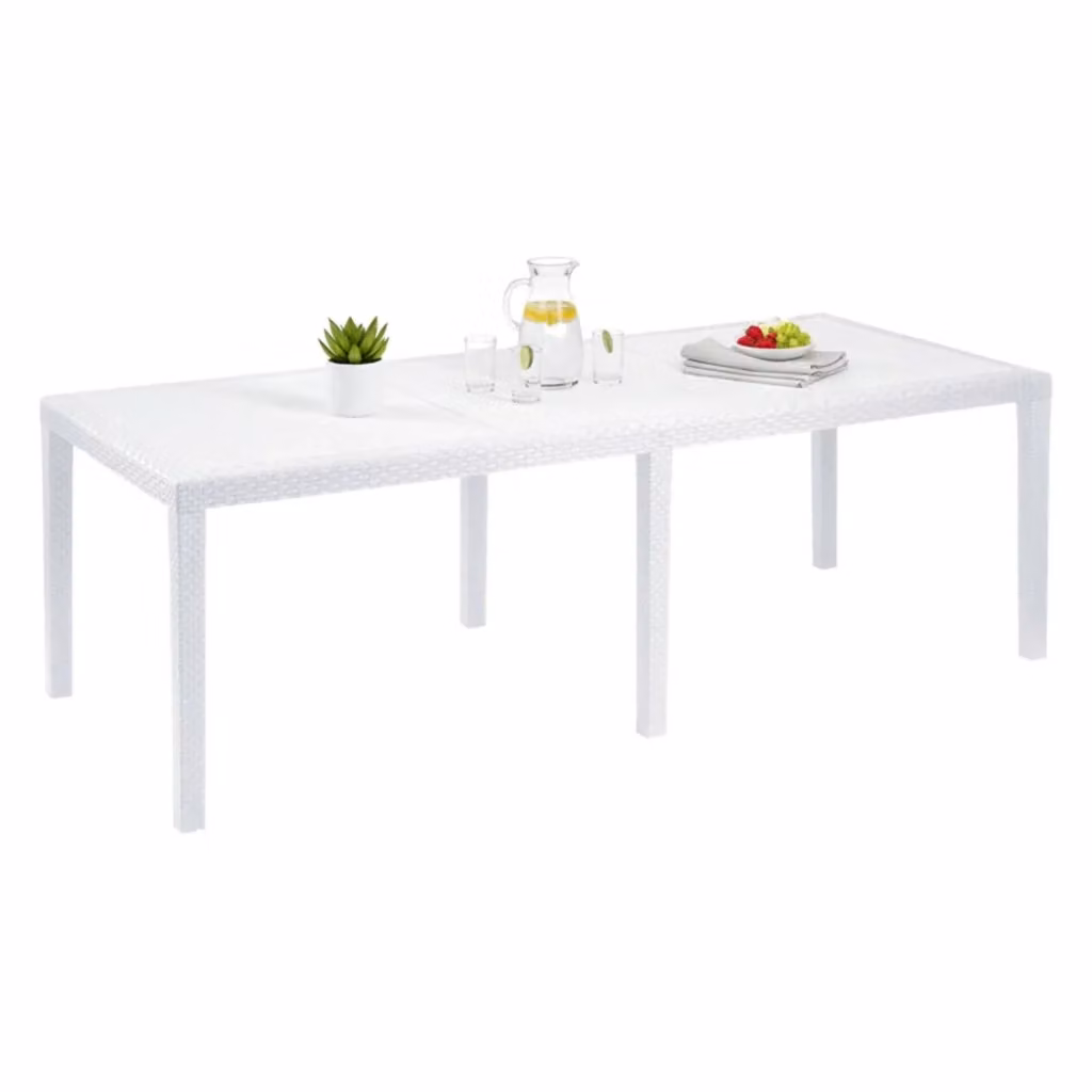 Abbaviva Tavolo da Esterno Rettangolare Estendibile per 10 Posti, Bianco, L/P/H: 150 x 90 x 72 cm – 2
