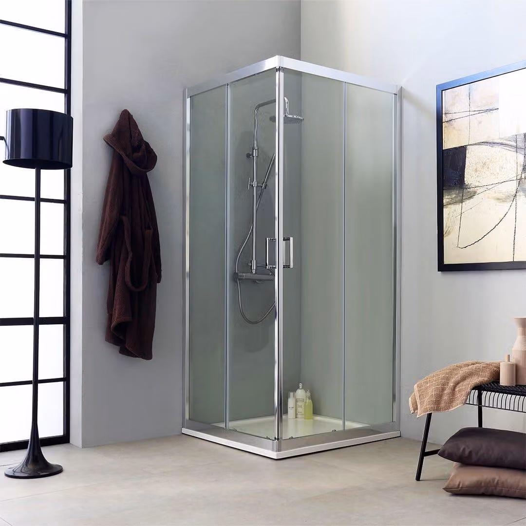 Box doccia trasparente quadrato 80x80 apertura scorrevole design moderno | Fly