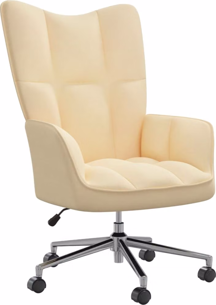 Sedia Relax Bianco Crema Velluto