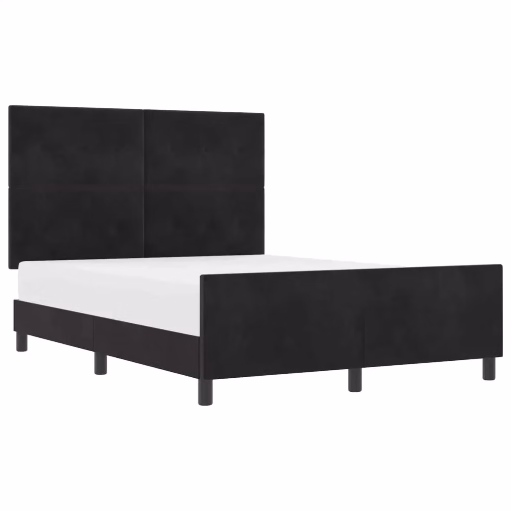 Letto a molle con testiera vidaXL in velluto nero L/P/H: 160 x 200 cm – 2
