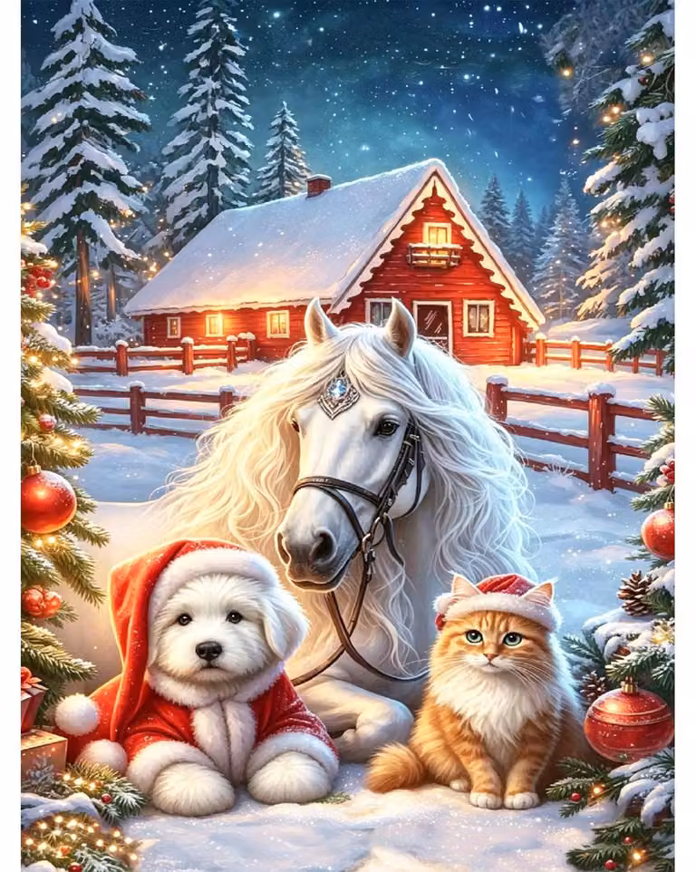 Kit per Diamond Painting, soggetto: drago, dimensioni 30x40 cm, cristalli, decorazione natalizia
