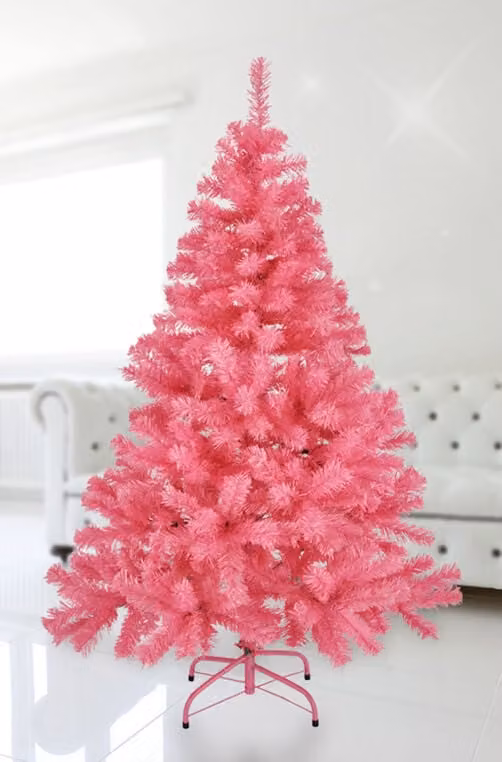 Albero di Natale artificiale - 90 cm / rosa - Piccolo albero di Natale artificiale con supporto