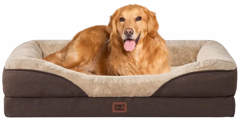 Letto ortopedico per cani - Cuccia memory foam - 106,5 x 76 cm - Marrone