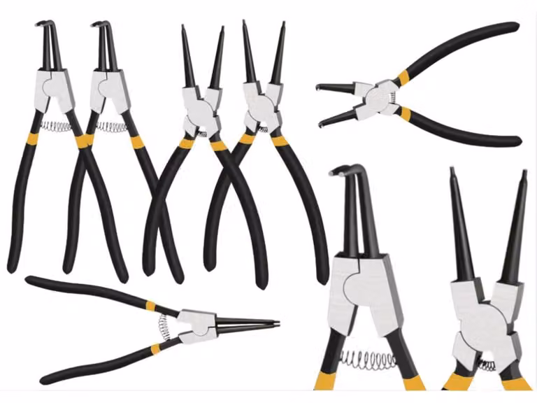 Set di pinze per anelli di sicurezza Leantoys, curve e dritte, 4 pezzi