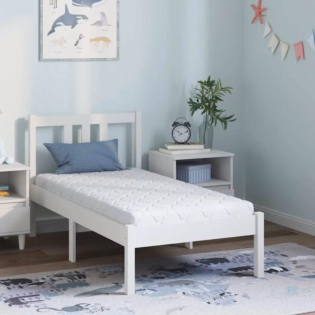 vidaXL Materasso Ibrido Bianco per Bambini in Schiuma e Fibra di Cocco L: 140 cm, P: 70 cm, H: 10,5 cm