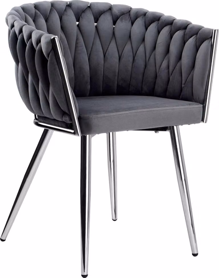 Sedia in velluto intrecciato COFTON cromo VELVET grafite