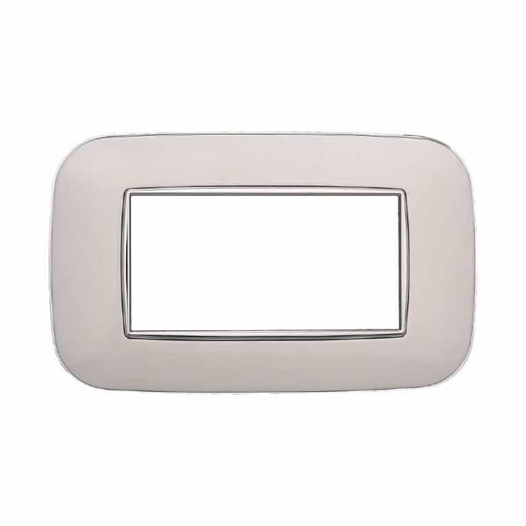 Placca compatibile Bticino Axolute 4 moduli plastica colore bianco Orbis serie Moon Ettroit AN91401