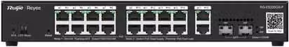 Switch Smart Reyee PoE Gigabit con 20 porte, 16 porte PoE/PoE+, 2 porte uplink Gigabit RJ45/SFP, Power Budget 250W, Nero - RG-ES220GS-P