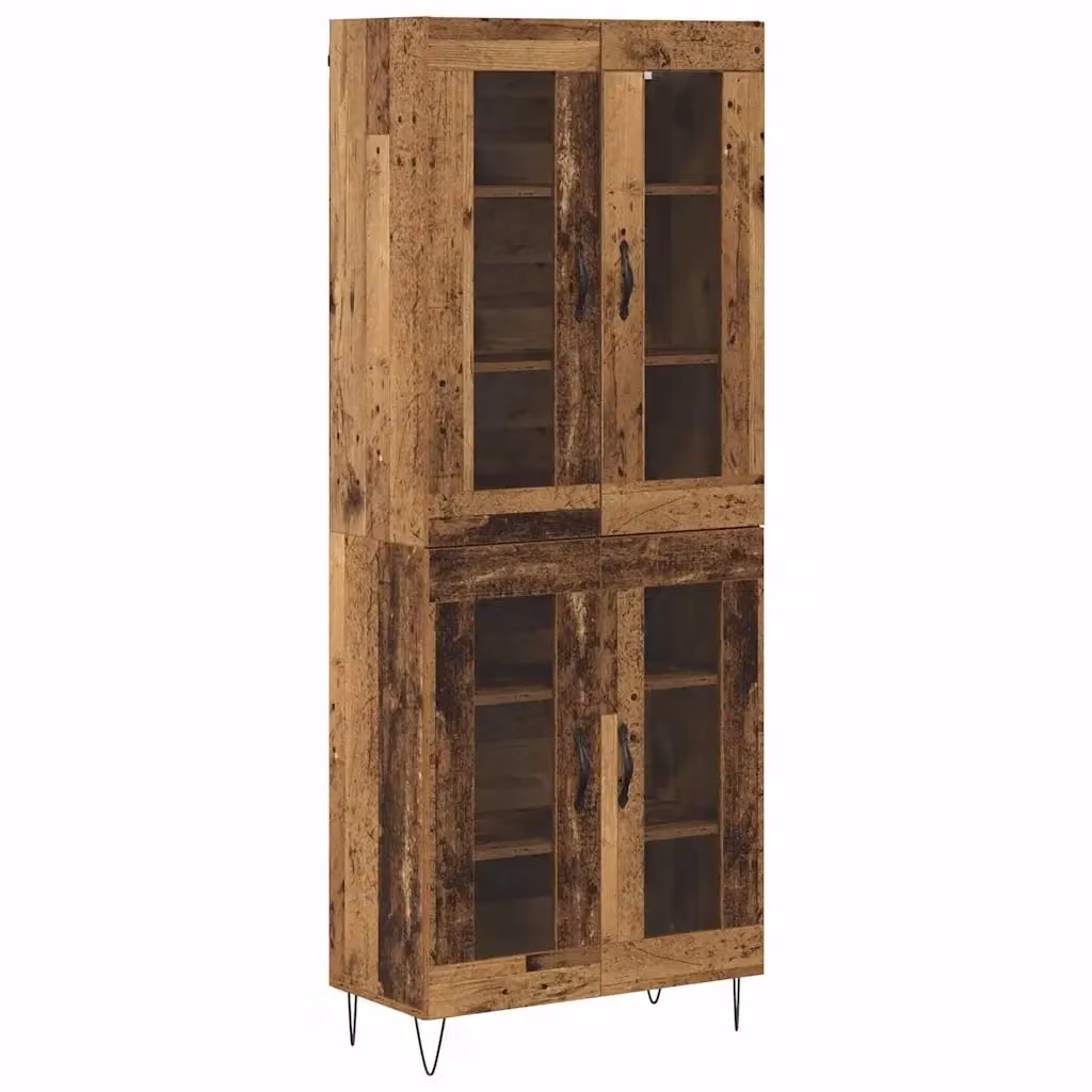 Credenza moderna vidaXL in legno e metallo color marrone L: 69,5 cm, P: 34 cm, H: 90 cm – 2