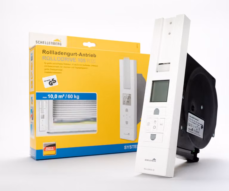 Avvolgitore elettrico da incasso per nastri di tapparelle Schellenberg RolloDrive 105 Plus, azionamento di nastri di tapparelle fino a 10 m² di superficie di tapparelle per nastri di tapparelle di larghezza 23 mm, forza di trazione 60 kg, 22711