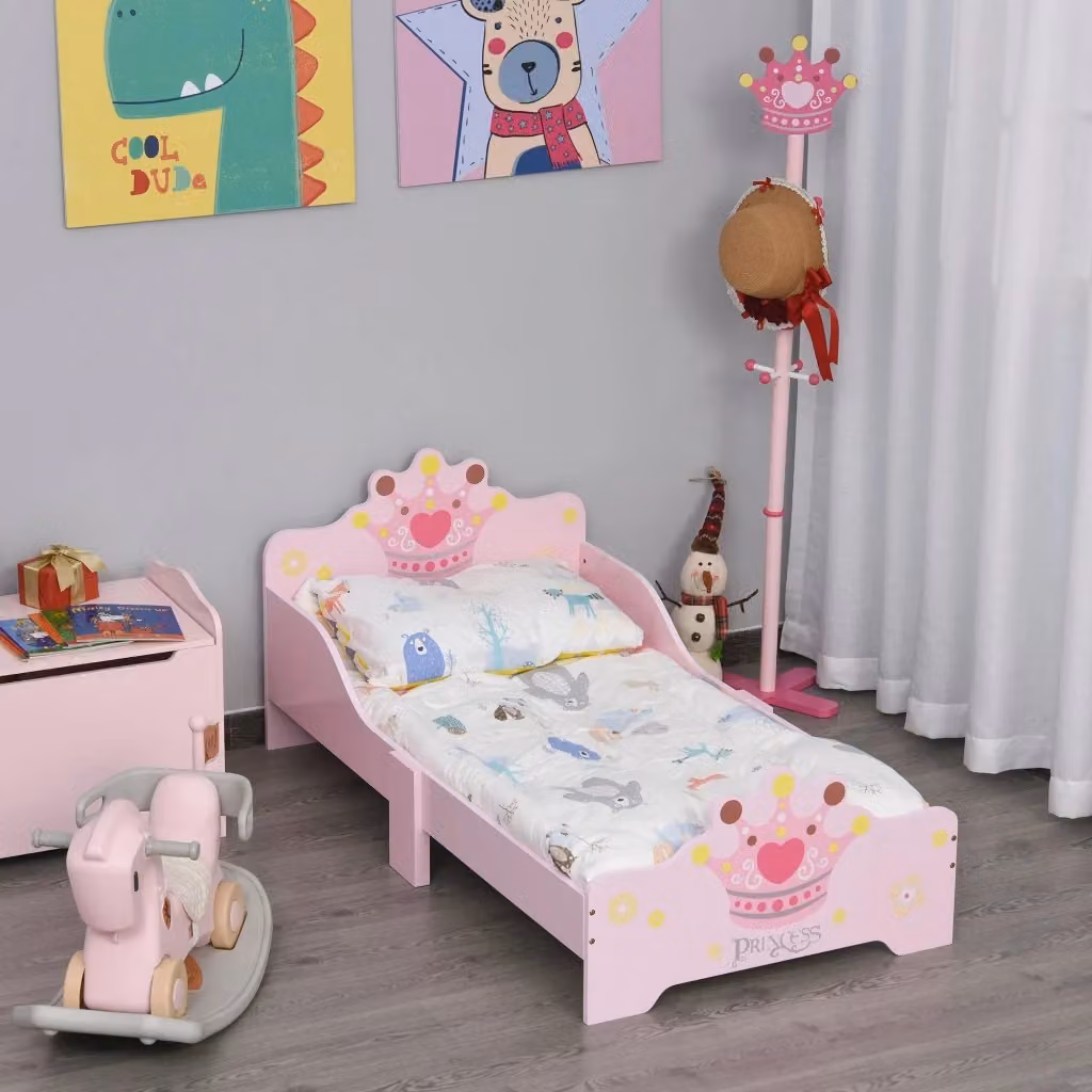 Struttura Letto Singolo per Bambini a Forma di Casa GIORDANOSHOP in Legno e MDF Rosa L: 143 cm, P: 73 cm, H: 60 cm – 2
