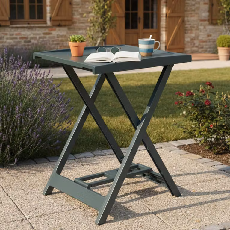 Ohatchee - Tavolo da Esterno, 60x47x65h cm Verde, 2 Posti Italy
