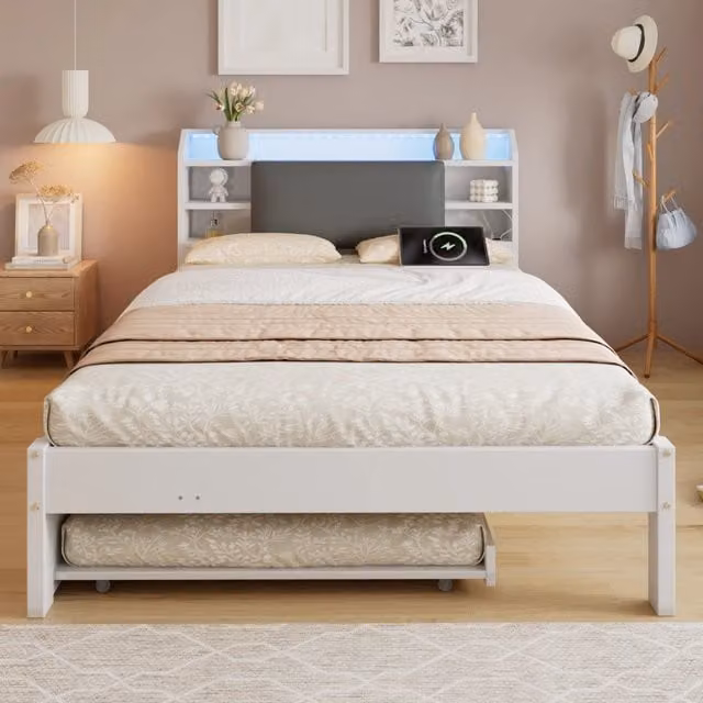 letto in legno bianco 120x200 cm