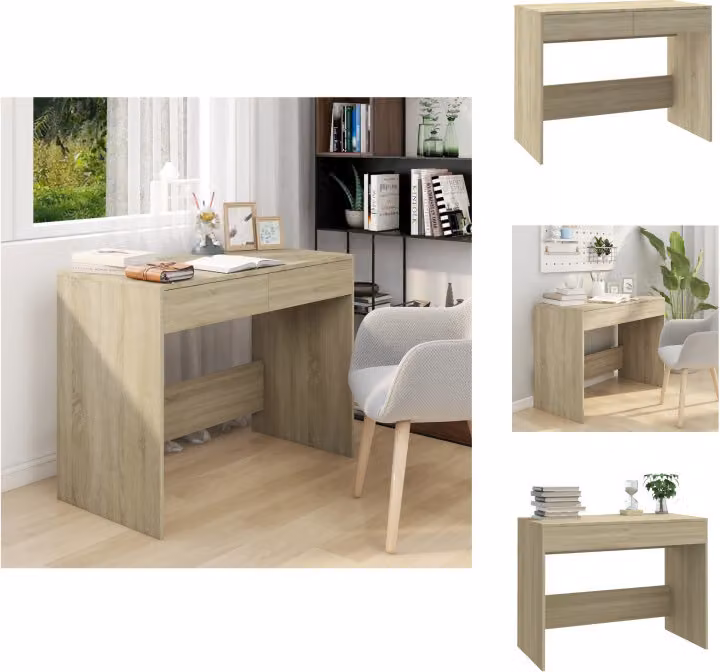 vidaXL Scrivania rovere Sonoma 101x50x76,5 cm materiale a base di legno - Scrivanie