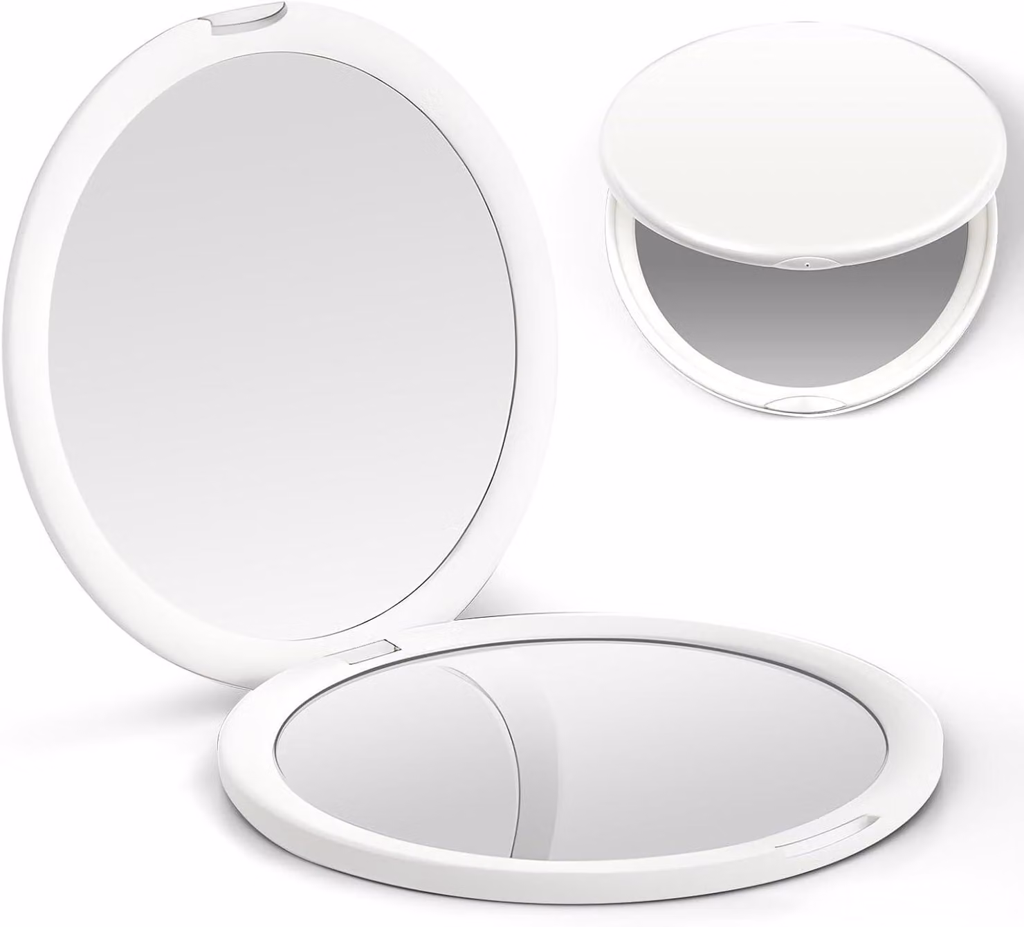 Specchio cosmetico a doppio lato, con ingrandimento 1x/10x, diametro 10 cm, ideale per il viaggio