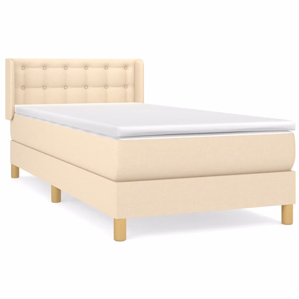 Giroletto a Molle con Materasso Crema 80x200 cm inTessuto