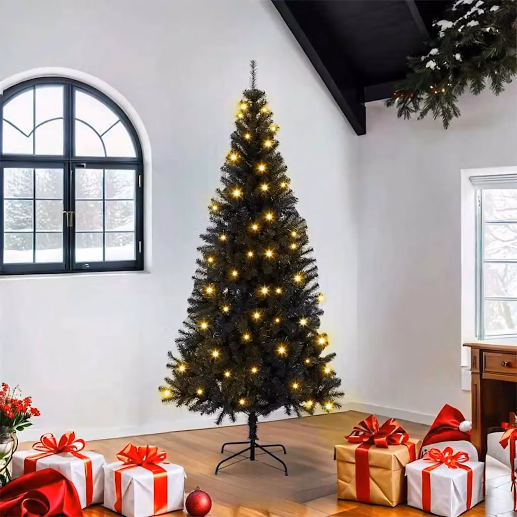 vidaXL Albero di Natale Nero 180 cm PVC