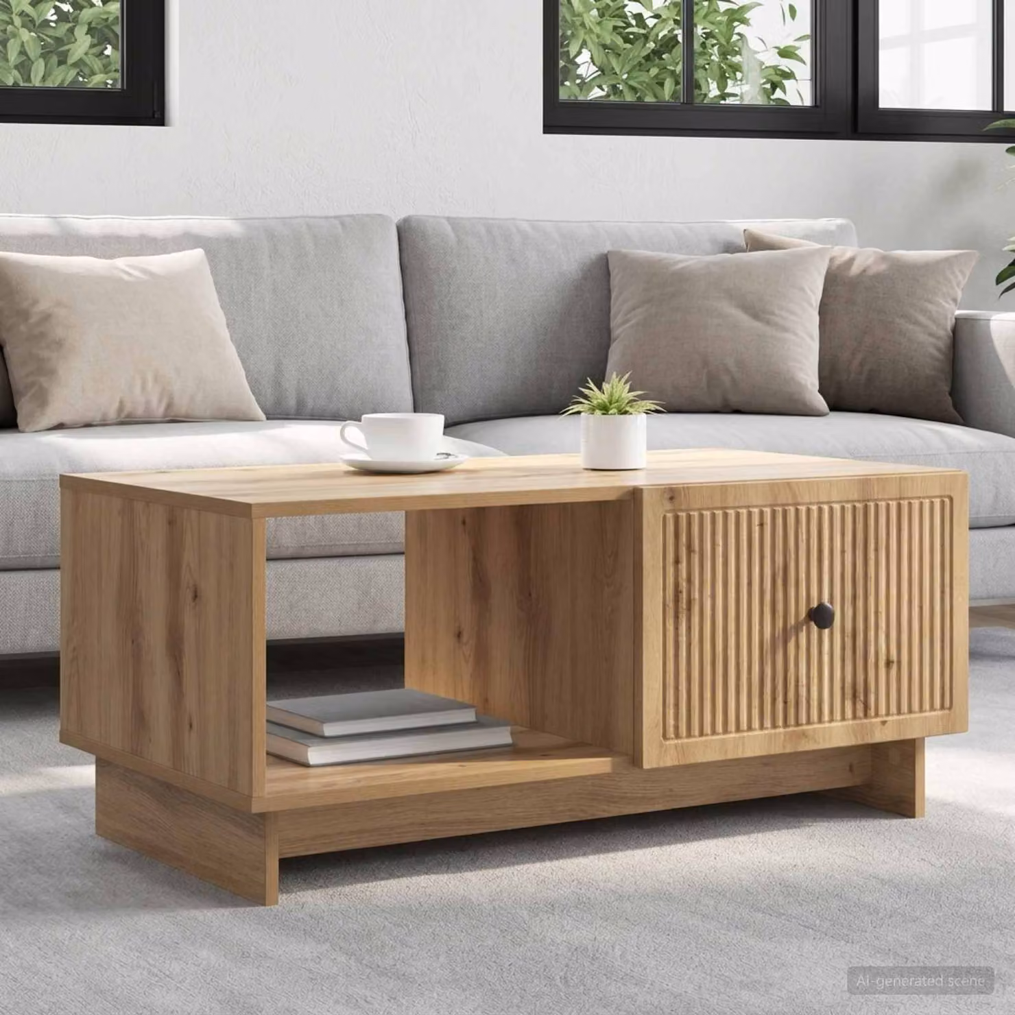 vidaXL Tavolino da salotto rettangolare in stile retro, colore marrone rovere, L 90 cm x P 50 cm x H 40 cm