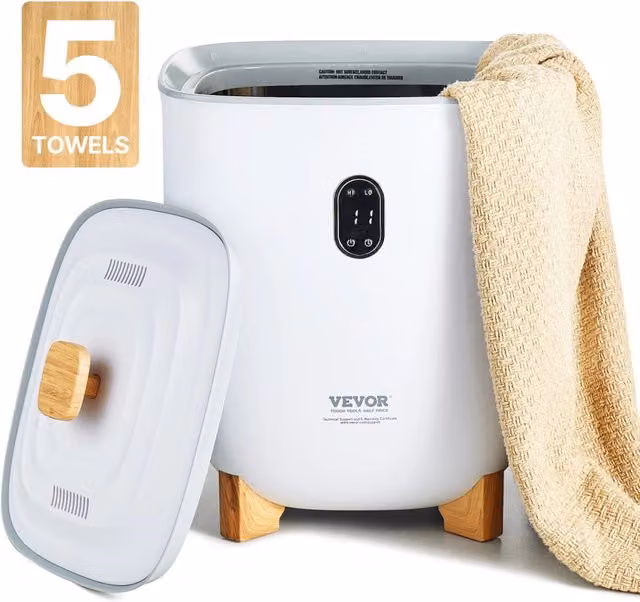 25L Scaldasalviette a Secchio E1676 con Schermo LED Timer 20-90 Min Spegnimento Automatico per Casa Bianco