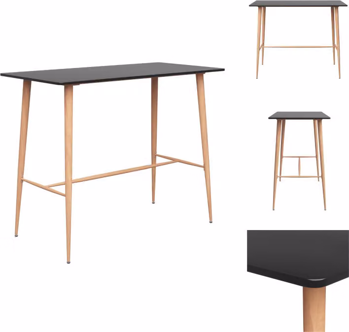 vidaXL Tavolo da bar nero 120x60x105 cm - Tavoli da pranzo