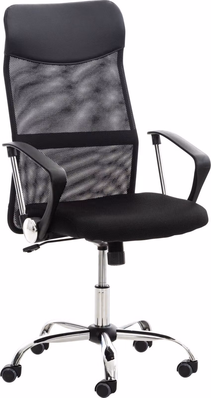 Sedia da ufficio - Sedia da ufficio - Polvere di rete con equipaggio - Comfort ergonomico | Colore: Nero