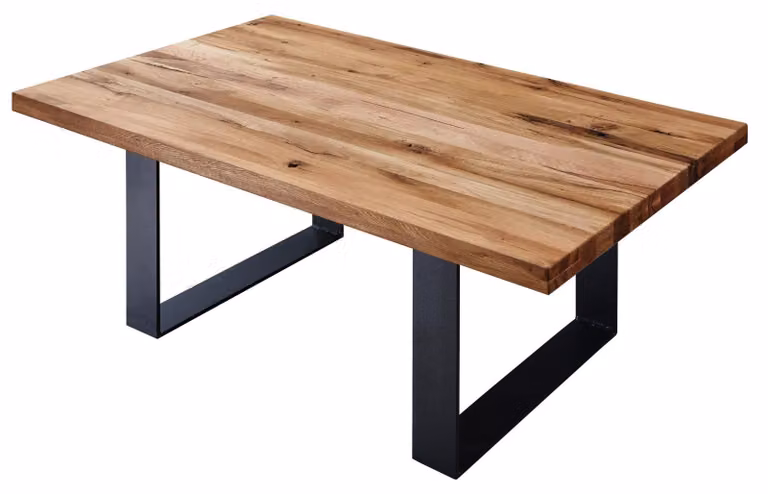 MASSIVMOEBEL24 | tavolino da salotto in legno di Quercia Selvatica/ Cerro 110x70x45 quercia naturale oliato MONTREUX #116