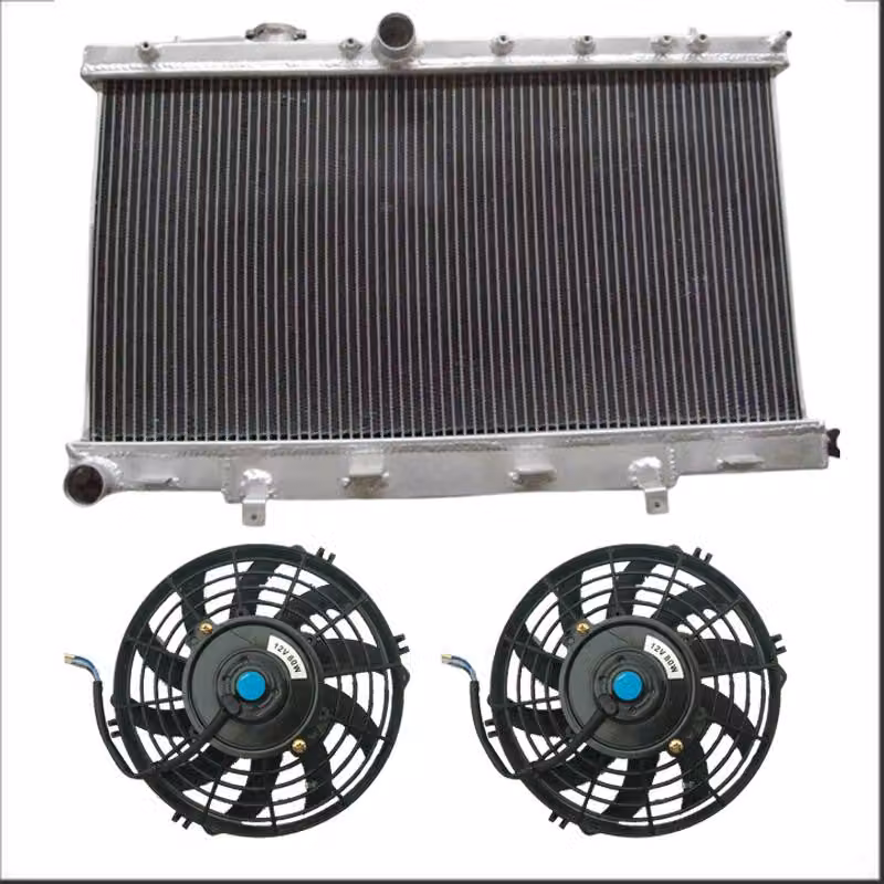Radiatore in alluminio con ventole - nucleo da 52 mm - per Subaru Impreza WRX STI